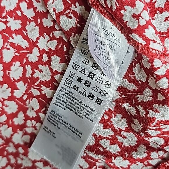 All Saints Dress Women's Medium Red Floral Krystal Wrap Mini Ruffle V Neck Large - Picture 12 of 13